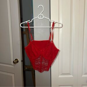 Red Lace Corset Top